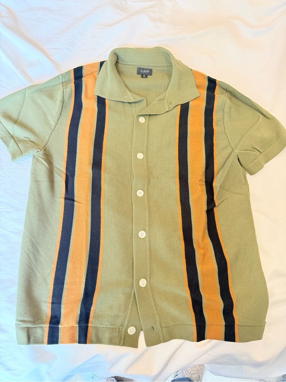 J. Crew Olive Knit Short Sleeve Polo